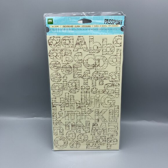 New in Package Making Memories PASSPORT Chipboard Alphabet Stickers (104 each) - Picture 1 of 4